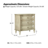 Bernhard 3-Drawer Traditional Style Nightstand Chest with Built-In Outlets(Optional Types)