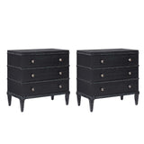 Lorenz Transitional 3-Drawer Nightstand with Charging Station(Optional Types)