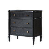 Derk Fluted Fronts Transitional Nightstand and End Table with Drawers and USB/Type-C Outlets