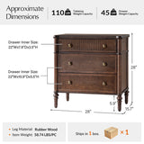 Derk Fluted Fronts Transitional Nightstand and End Table with Drawers and USB/Type-C Outlets