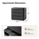 Yolanda Large 3-Drawer Nightstand with Hidden Storage(Optional Types)