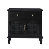 Camilo 27" Tall Arched Faux Rattan Nightstand With Built-In Outlets(Optional Types)