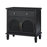 Camilo 27" Tall Arched Faux Rattan Nightstand With Built-In Outlets(Optional Types)