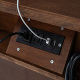 Camilo 27" Tall Arched Faux Rattan Nightstand With Built-In Outlets(Optional Types)