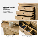 Galatea 3 - Drawer Nightstand Chest with Built-In Outlets(Optional Types)