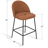 Nano 25'' Upholstered Low Back Counter Stool (Set of 2)