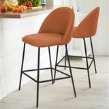 Nano 25'' Upholstered Low Back Counter Stool (Set of 2)
