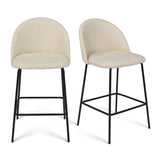 Nano 25'' Upholstered Low Back Counter Stool (Set of 2)