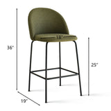 Nano 25'' Upholstered Low Back Counter Stool (Set of 2)