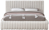 Nash Contemporary Boucle Fabric Bed with Deep Channel Tufting for Luxurious Bedroom Style