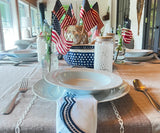 Navy blue Scalloped Embroidered Napkins