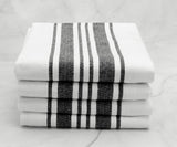 Black Kitchen Towels - Striped Tea Towels