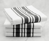 Black Kitchen Towels - Striped Tea Towels