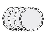 Black Round Placemats - Double Scalloped