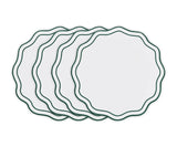 Double scalloped placemats - Green Trim