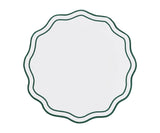 Double scalloped placemats - Green Trim