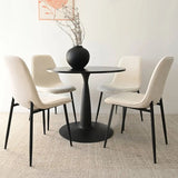 Haven & Oslo 35" Black Round Dining Table Set for 4 (5-Piece)