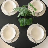 Haven & Oslo 35" Black Round Dining Table Set for 4 (5-Piece)