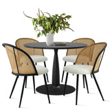 Haven & Jules 35" Rattan Round Dining Table Set for 4 (5-Piece)