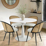 Haven & Jules 35" Rattan Round Dining Table Set for 4 (5-Piece)