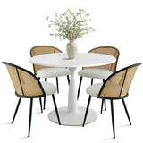 Haven & Jules 35" Rattan Round Dining Table Set for 4 (5-Piece)