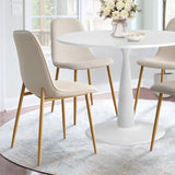 New Haven & Oslo 35" White Round Dining Table Set for 4 (5-Piece)