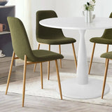 New Haven & Oslo 35" White Round Dining Table Set for 4 (5-Piece)