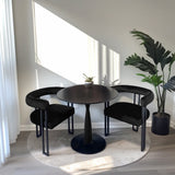 New Haven & Mia 35" Black Round Dining Table Set for 2 (3-Piece)