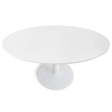 Harris 59" Modern Large Oval White Dining Table