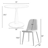 Haven & Oslo 35" Black Round Dining Table Set for 4 (5-Piece)