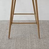 Nice Beige Rattan Upholstered Counter Stool with Arms (Set of 2)