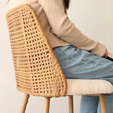 Nice 27" Modern Rattan Upholstered Counter Stool (Set of 4)