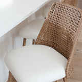 Nice 27" Rattan Upholstered Counter Stool (Set of 3)