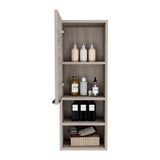 Mila Bathroom Cabinet with Single-Door Compartment, Two Interior Shelves, Dual External Open Shelves and Space-Saving Wall Design for Organized Storage, Daily Essentials Access and Modern Bathroom Convenience