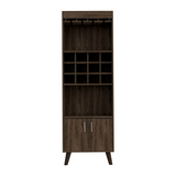 TUHOME Oslo Bar Cabinet with Twelve Built-In Wine Rack, Double Door Cabinet, Two Shelves, Freestanding Home Bar Storage for Entertaining, Wine Organization and Modern Living Room or Dining Room Display