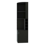 Tuhome Kava Being Corner Bar Cabinet with Glass Rack, Double Door Storage, Eight Bottle Wine Rack, Vertical Space-Saving Bar Furniture for Home Entertaining and Modern Organization
