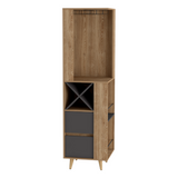 Salem Corner Bar Cabinet, Two External Shelves, Two Drawers, Four Wine Compartments