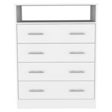 Sanna Four Drawer Dresser, One Open Shelf