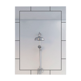 TUHOME Turin Framed Rectangle Mirror with Decorative Grid Design Offering Modern Wall Accent Style, Durable Glass Construction and Elegant Contemporary Detailing for Enhancing Bedrooms, Bathrooms and Living Spaces