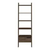 Oslo Ladder Bookcase with Five Spacious Open Shelves, Single Storage Drawer, Four-Leg Modern Frame and Decorative Display Design for Organizing Books, Showcasing Décor and Enhancing Contemporary Living or Office Spaces