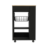 Blosson Kitchen Cart, One Drawer, Two Open Shelves, Four Casters
