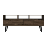 Tuhome Oslo TV Stand for TVs up to 51 Inches with Two Spacious Drawers, Three Open Shelves and Four Sturdy Legs, Modern Media Console with Superior Top and Functional Storage for Living Rooms or Entertainment Spaces