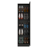Leto XL Shoe Rack with Full-Length Mirror, Five Interior Shelves, Single-Door Cabinet and Space-Saving Vertical Design for Organizing Multiple Shoe Pairs and Enhancing Entryway or Bedroom Storage Convenience