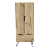 Tuhome Augusta Armoire Closet with Double Door Cabinet, Spacious Hanging Rod Storage, Large Lower Drawer and Interior Shelf, Modern Bedroom Wardrobe Organizer for Clothes, Accessories and Daily Essentials