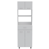 Tuhome Caribe Microwave Cabinet with Four Legs, One Drawer, and Open Storage, Ideal for Kitchen, Dining Room, or Small Spaces
