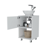 Gouda 18" Single Bathroom Vanity with Integrated Sink, Open Storage Shelf, Single-Door Cabinet and Space-Saving Modern Design for Organized Daily Use, Practical Bathroom Functionality and Contemporary Home Appeal
