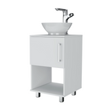 Gouda 18" Single Bathroom Vanity with Integrated Sink, Open Storage Shelf, Single-Door Cabinet and Space-Saving Modern Design for Organized Daily Use, Practical Bathroom Functionality and Contemporary Home Appeal