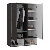 Rosie Armoire, Two Open Shelves, Double Door, Five Shelves, Hanging Rod