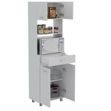 Tuhome Caribe Microwave Cabinet with Four Legs, One Drawer, and Open Storage, Ideal for Kitchen, Dining Room, or Small Spaces