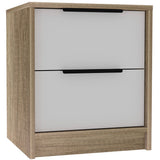 Tuhome Kaia Small Nightstand with Two Spacious Drawers and Metal Handles, Modern Bedside Storage Cabinet with Superior Top for Bedroom Organization, Compact Functional Furniture for Everyday Essentials